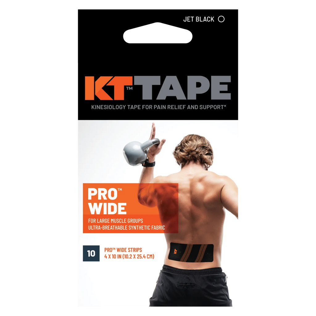 KT Tape Pro Wide extra coverage kinesiology tape - 10 precut strips for larger muscle groups
