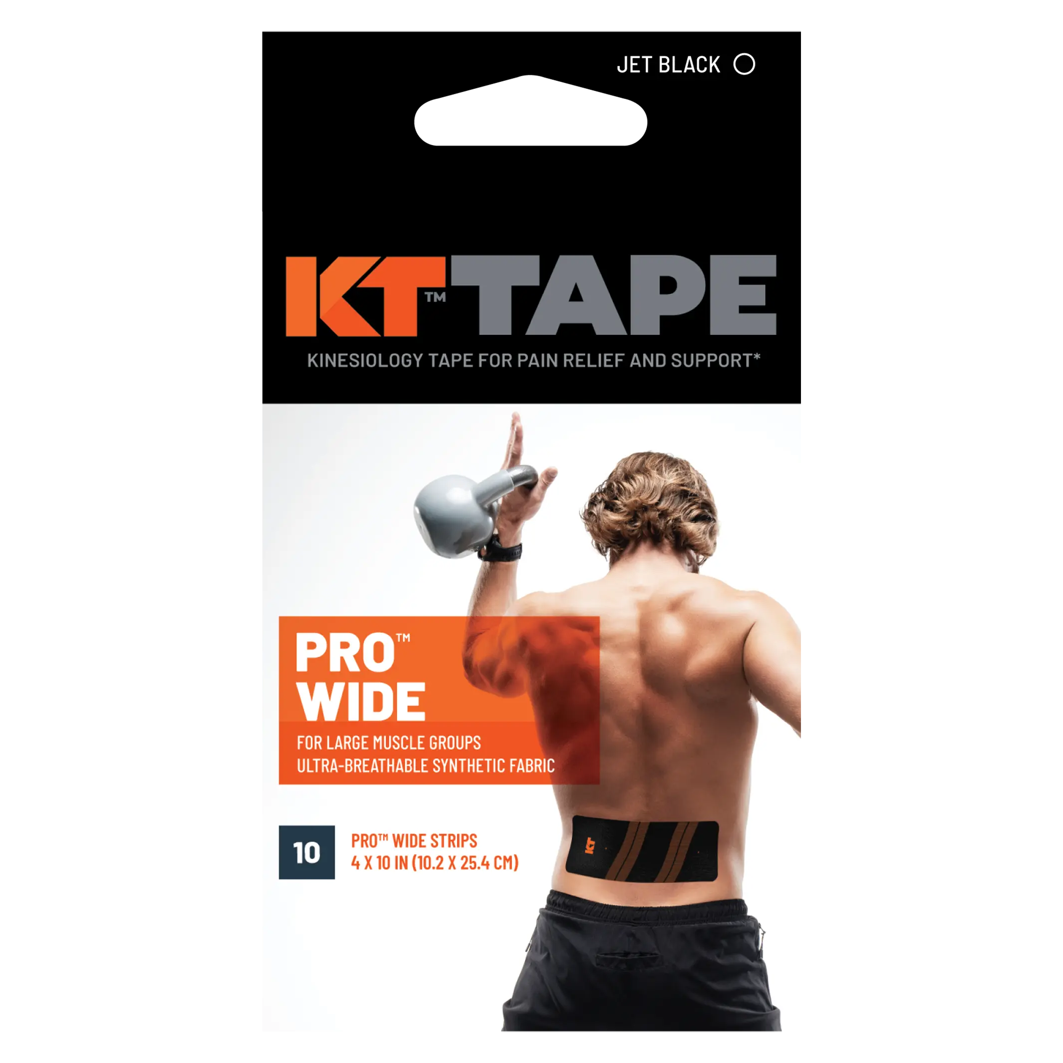 KT Tape Pro Wide extra coverage kinesiology tape - 10 precut strips for larger muscle groups