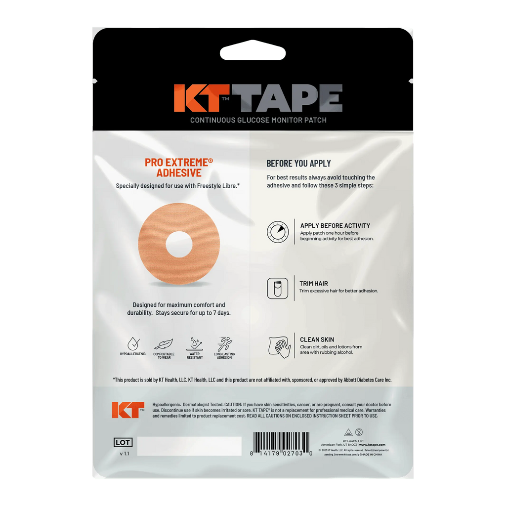 KT Tape CGM Patch adhesive patch for continuous glucose monitor protection and secure wear