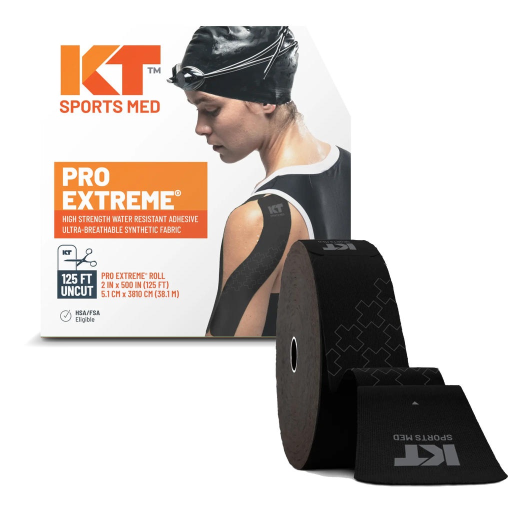 KT Tape Pro Extreme maximum strength kinesiology tape in Jet Black – 125 ft uncut roll for intense athletic support#color_jet-black