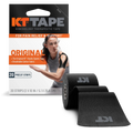 KT Tape Original Cotton kinesiology tape in Black - 20 precut strips for joint and muscle support#color_black