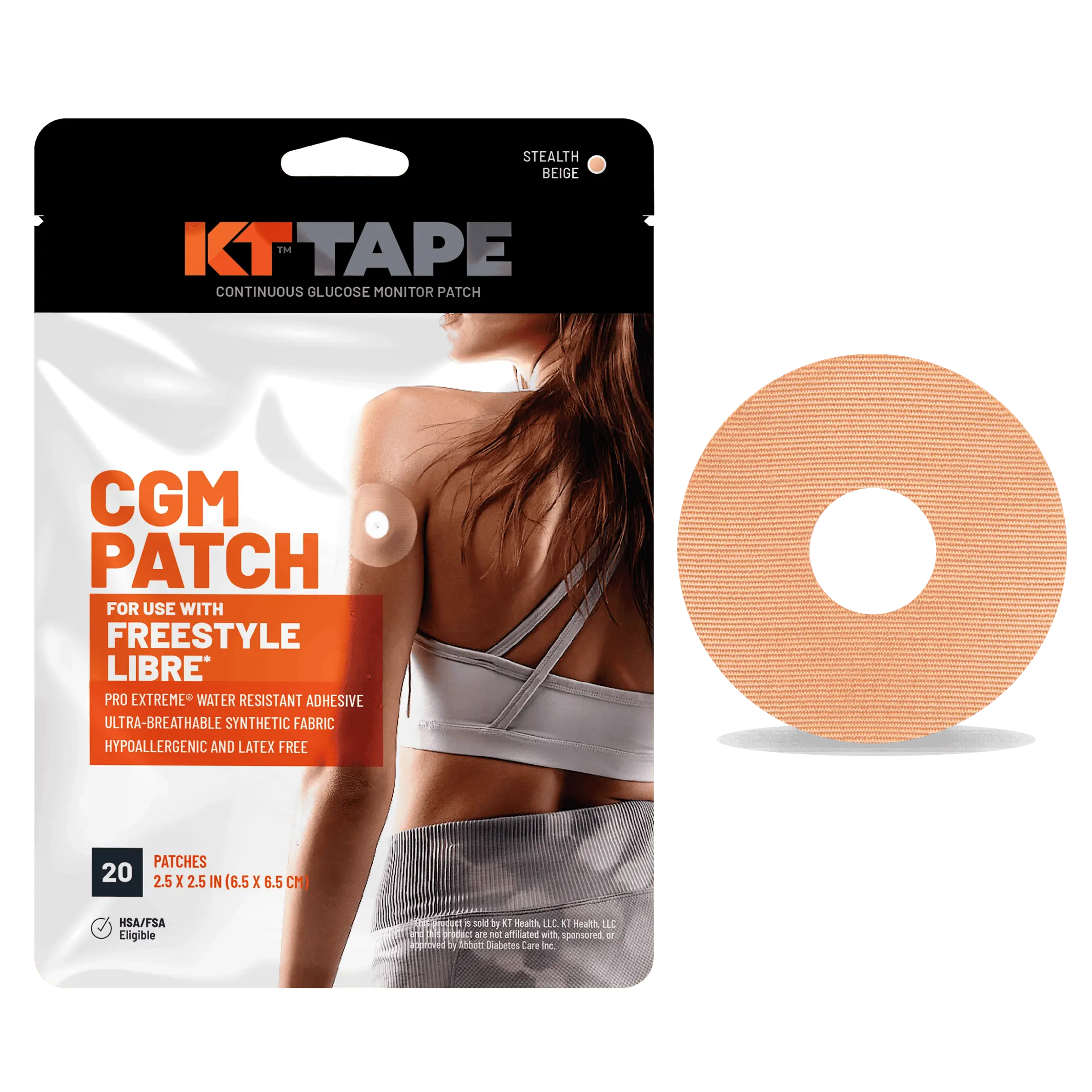 KT Tape CGM Patch adhesive patch for continuous glucose monitor protection and secure wear