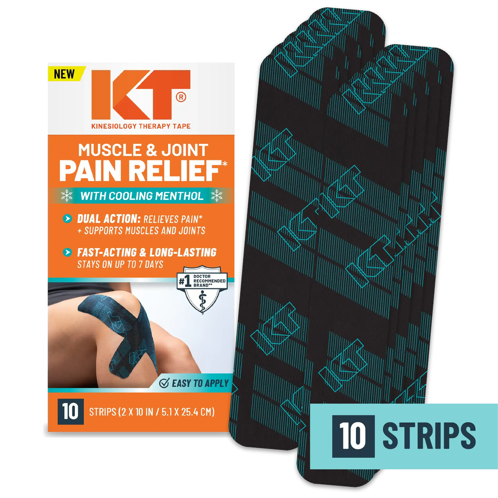 KT Tape Muscle & Joint Pain Relief Strips with packaging