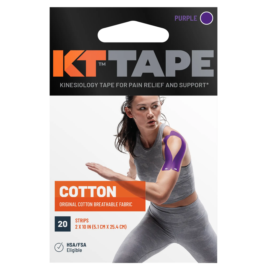 KT Tape Original Cotton kinesiology tape in - 20 precut strips for joint and muscle support