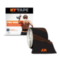 KT Tape Pro Wide extra coverage kinesiology tape in Jet Black - 75 precut 10 inch strips for larger muscle group support#color_jet-black