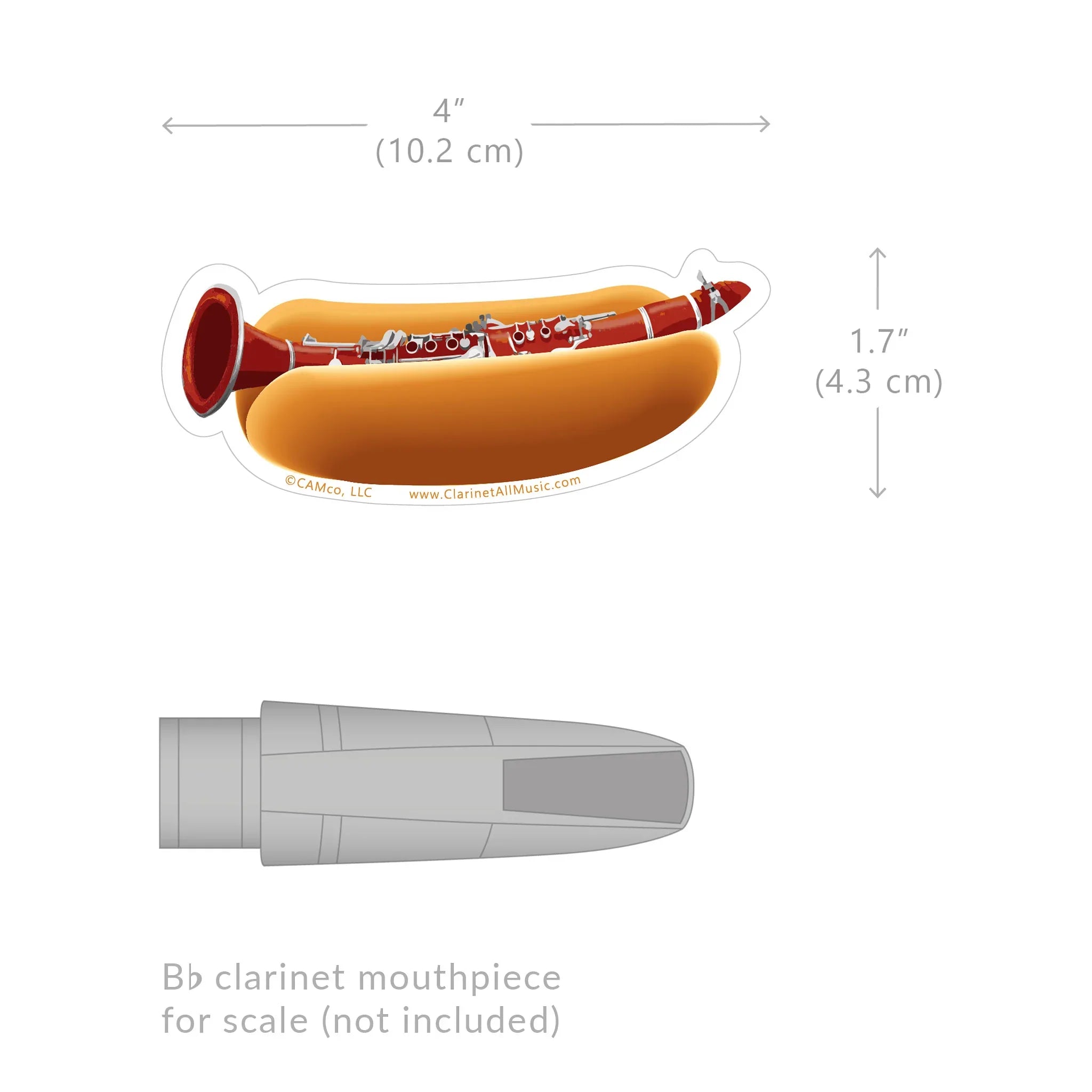 Clarinet Hotdog Vinyl Sticker