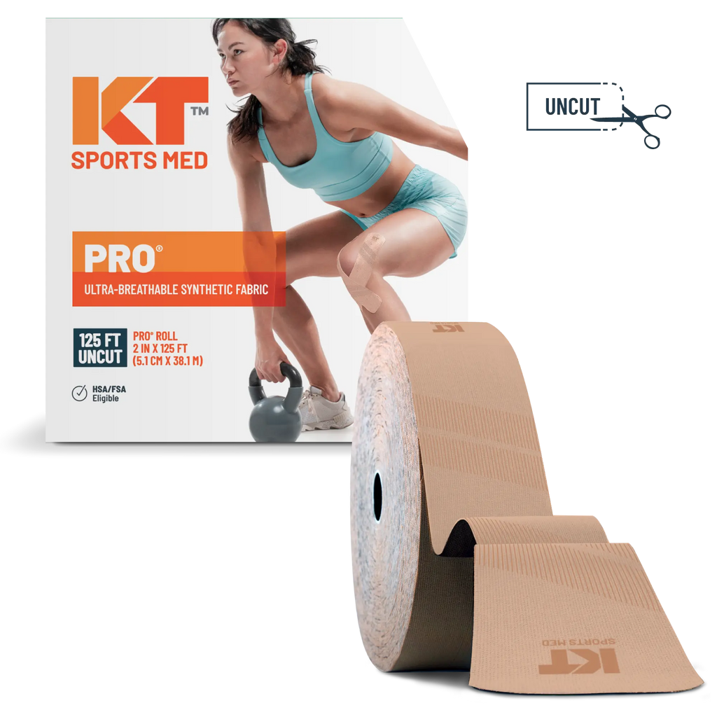 KT Tape Pro synthetic water-resistant kinesiology tape in Stealth Beige – 125 ft uncut roll for custom muscle and joint support#color_stealth-beige