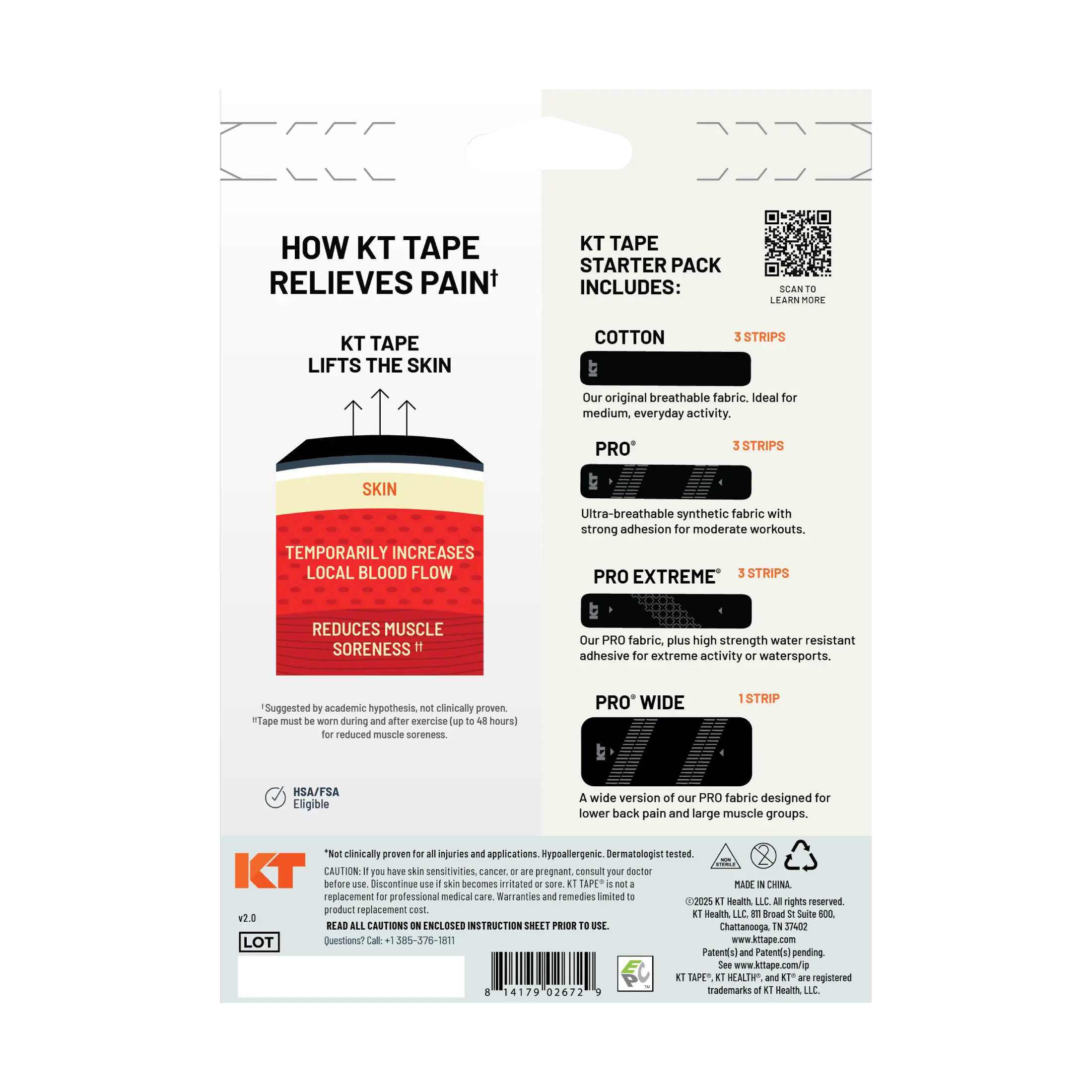 KT Tape Starter Pack kinesiology tape kit in – starter set with precut strips for muscle and joint support