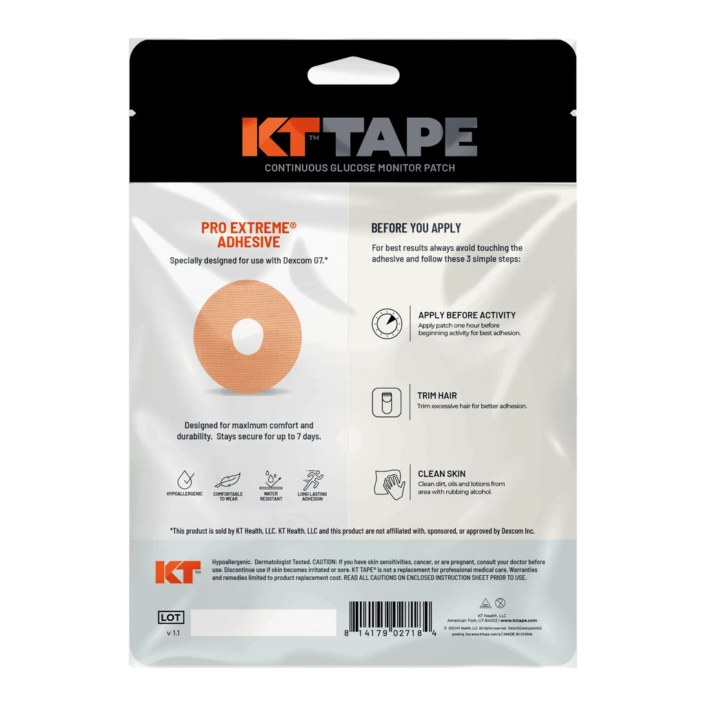 KT Tape CGM Patch adhesive patch for continuous glucose monitor protection and secure wear