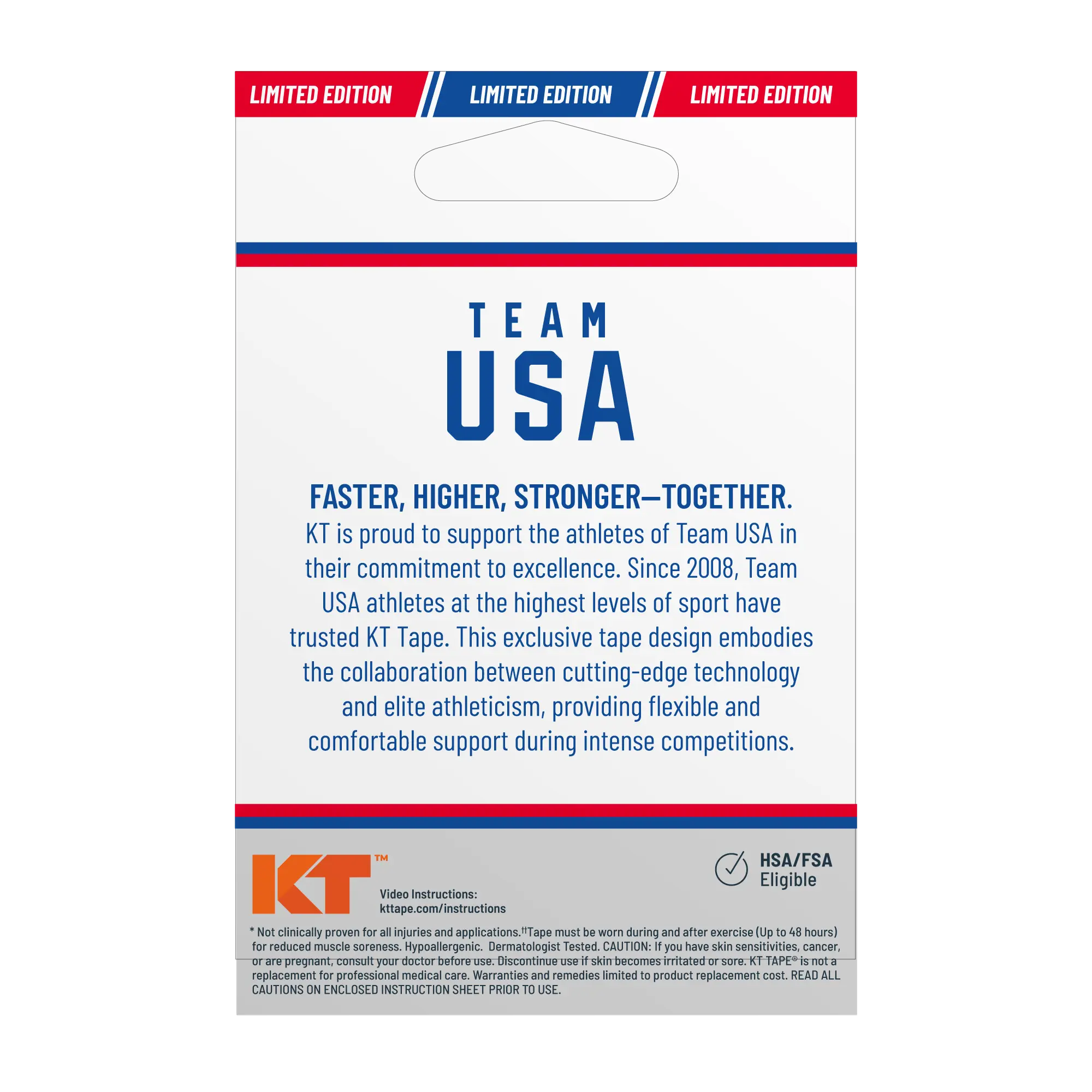 KT Tape Pro USA limited edition kinesiology tape in – Team USA official athletic tape for muscle support