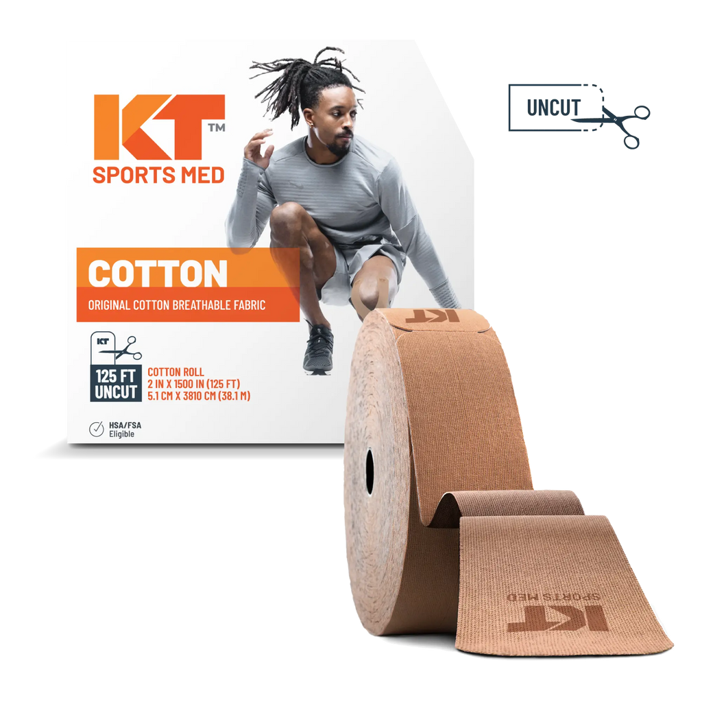 KT Tape Original Cotton kinesiology tape in Beige – 125 ft uncut roll for gentle joint and muscle support#color_beige