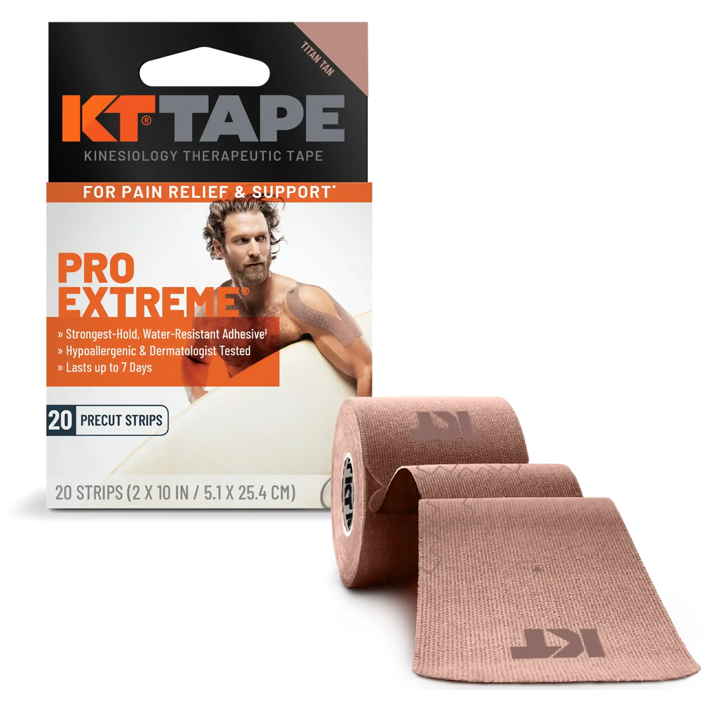 KT Tape Pro Extreme maximum strength kinesiology tape in Titan Tan - 20 precut strips for intense athletic support#color_titan-tan