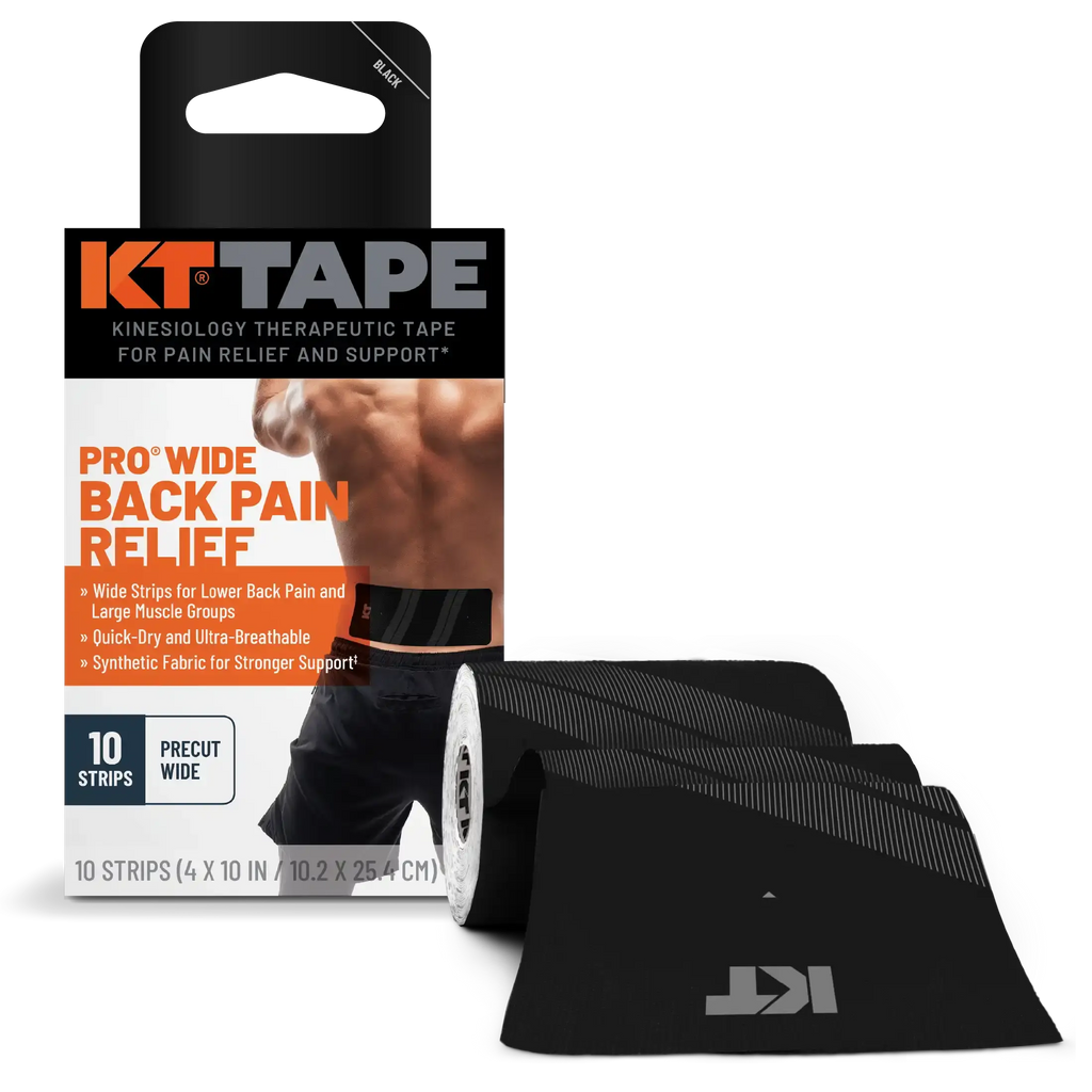 KT Tape Pro Wide extra coverage kinesiology tape - 10 precut strips for larger muscle groups