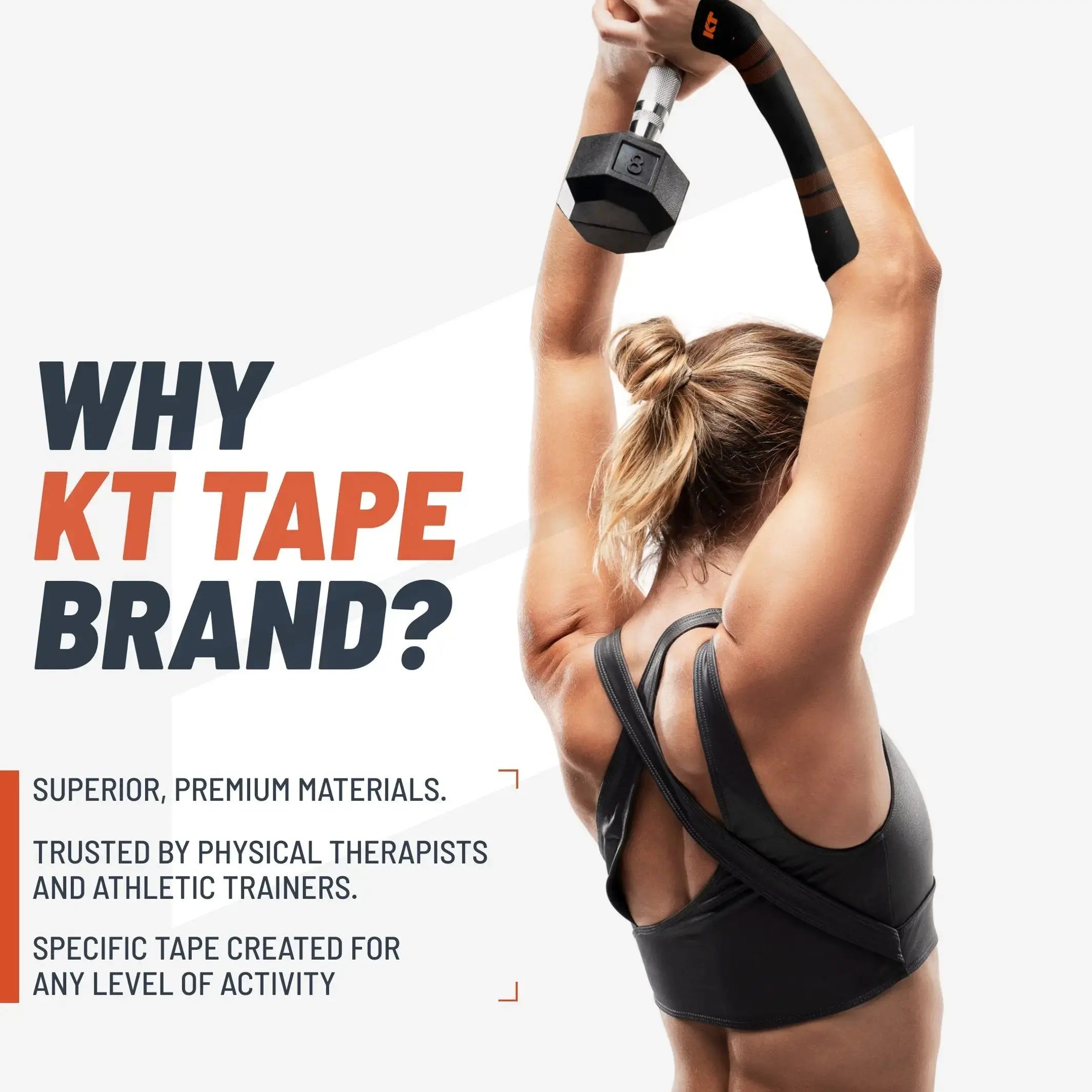 KT Tape Pro water-resistant synthetic kinesiology tape in - 20 precut strips for muscle support and pain relief