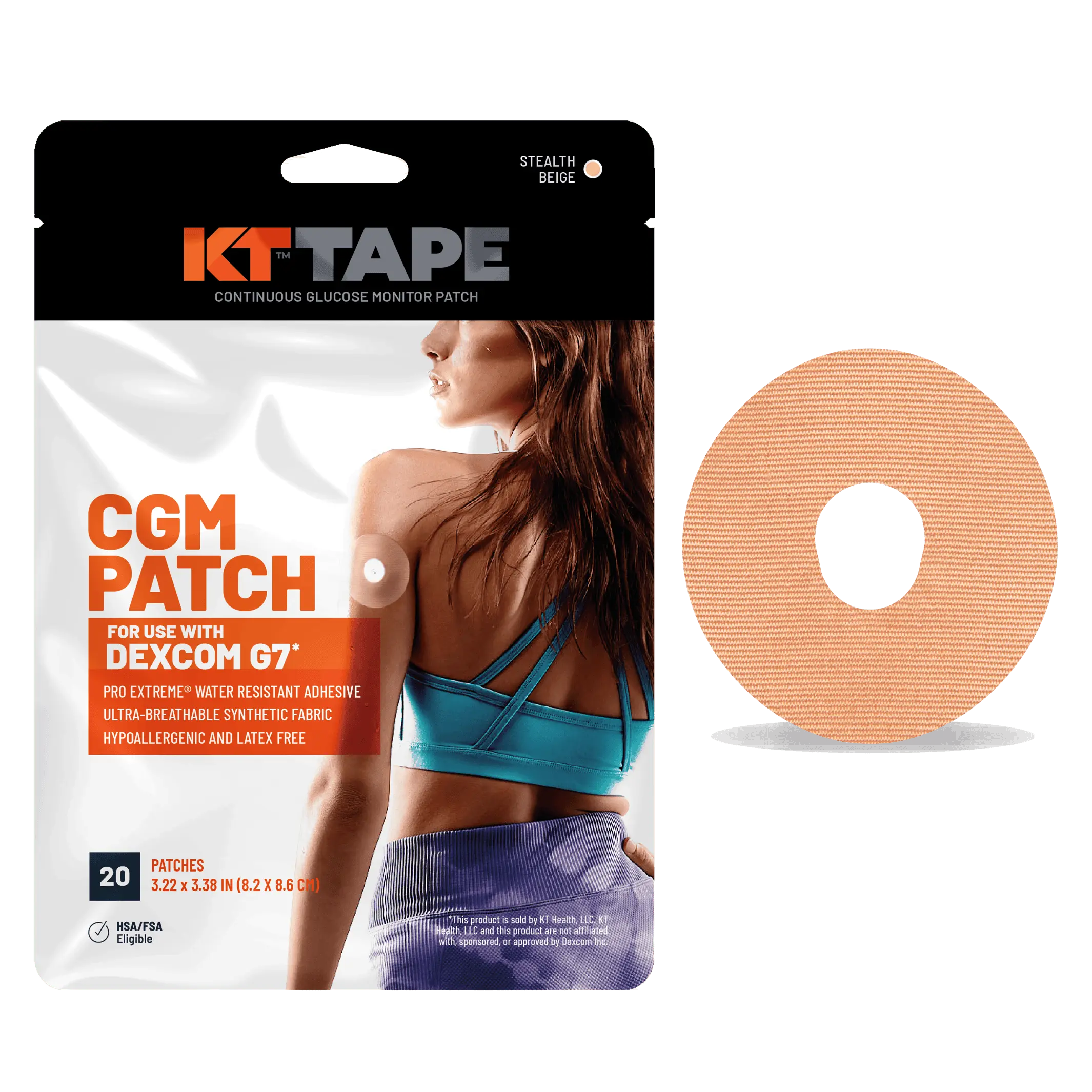 KT Tape CGM Patch adhesive patch for continuous glucose monitor protection and secure wear